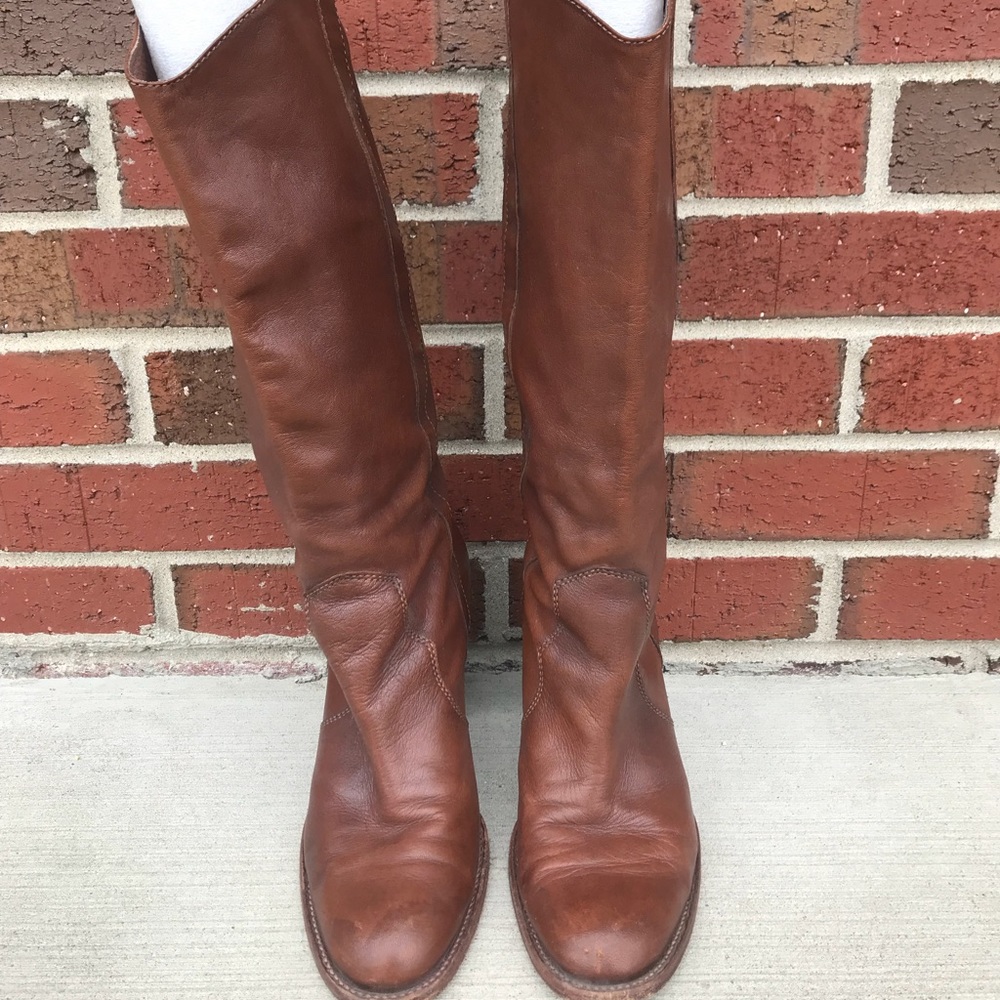 Michael Kors Brown Leather Western Boots 9.5 B - Picture 2 of 8